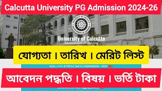 Calcutta University PG Admission 202426 [upl. by Albric]