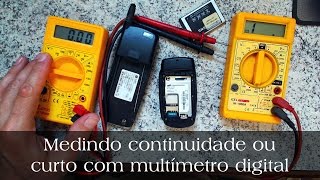 Medindo continuidade ou curto com multímetro digital [upl. by Rivkah]