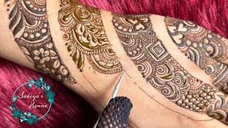 Full hand Khafif Mehndi Design  Back Hand Mehndi Designs  mehndi design simple  Sadiyas Henna [upl. by Kra]