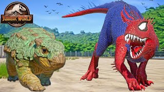 NEW Spiderman Scorpius Rex E750 vs BUMPY Toro IREX TREX Blue Jurassic World Camp Cretaceous [upl. by Trillby]