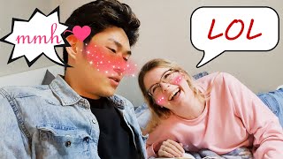 MOANING AFTER EVERY SENTENCE PRANK Male  Korean English AMWF International Couple  영국 한국 국제 커플 [upl. by Mycah693]