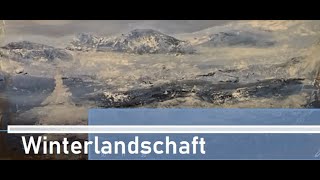 Winterlandschaft in Acryl Drucktechnik  how to paint winter [upl. by Shull828]