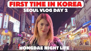 FIRST TIME in Korea SEOUL vlog day 2  sightseeing and Seoul night life [upl. by Akceber]