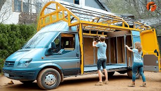 Transforming Van into Amazing Mobile Home  Start to Finish Build by BuildingVanLife [upl. by Antipus]