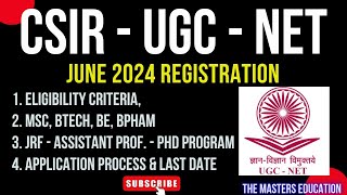 HOW TO APPLY CSIR UGC NET JUNE 2024 NTA NET ELIGIBILITY CRITERIA JRF NET PHD SCIENCE AND MATHS 2024 [upl. by Zanze]