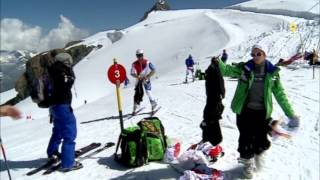 Rencontre avec les skieurs Silvan Zurbriggen et Fränzi Aufdenblatten à lentraînement à Zermatt [upl. by Odnumde]