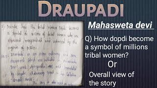 Draupadi by Mahasweta devi l Summary l Overall views l dopdi as a symbol of millions tribal women l [upl. by Ocicnarf]