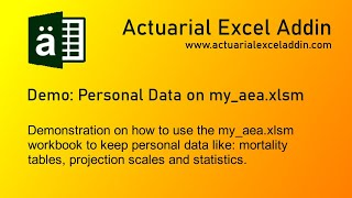 Actuarial Excel Addin  Personal data [upl. by Karon]