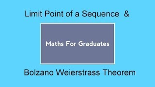 Limit Point of a Sequence amp Bolzano–Weierstrass Theorem [upl. by Narra]