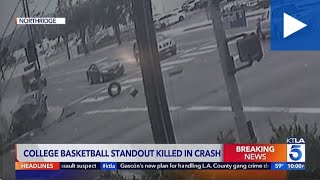 Surveillance shows crash that killed basketball star Terrence Clarke [upl. by Ibba]