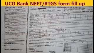 RTGS and NEFT form fill up  NEFT RTGS UCO Bank  UCO Bank NEFT RTGS form kaise bhare [upl. by Dj]