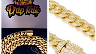 king Ice 12mm Plane Jane Cuban Link Chain Compared To Driptalkjewelry 12mm Cuban Link Chain [upl. by Ahsaercal]