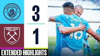 EXTENDED HIGHLIGHTS  4INAROW  Man City 31 West Ham  Premier League History Makers [upl. by Arluene]