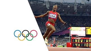 USA Break Womens 4 x 100m Relay World Record  London 2012 Olympics [upl. by Nara]