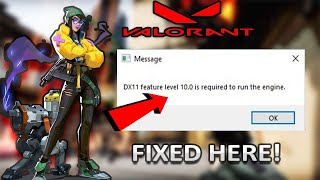 How To Fix Valorant DX11 Feature Level 100 is required to run the engine Valorant 2022 [upl. by Sedicla282]