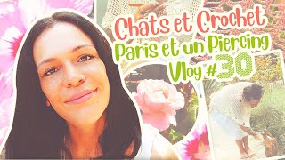 VLOG30 Crochet  Chats et Poncho  Balade Paris et Piercing [upl. by Nireves]