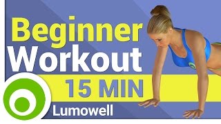 Workout for Beginners at Home  15 Minutes [upl. by Larkins]