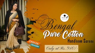 Bengal Pure Cotton Handloom Sarees  Only at Rs910  Cod Available  Sanchita [upl. by Esinaj]