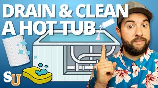 How to DRAIN and CLEAN a HOT TUB  Swim University [upl. by Etnauj]