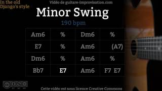 Minor Swing 190 bpm  Gypsy jazz Backing track  Jazz manouche [upl. by Jayme]