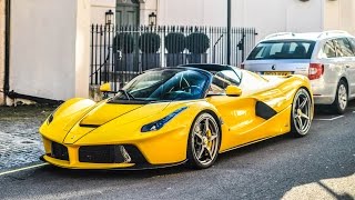 Girl driving LaFerrari Aperta in London  Secret Electric mode and accelerations [upl. by Mcnally]