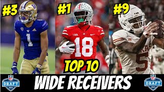 2024 NFL Draft Big Board Top Ten Wide Receivers  First Draft [upl. by Marianne529]