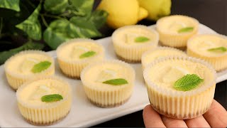 Sugarfree lemon cheesecake No flour no gluten Refreshing dessert in 10 minutes keto recipe [upl. by Salene]