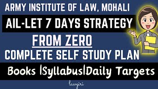 AIL Mohali Last 7 days Strategy from ZeroArmy Law School Mohali BA LLB Enrance Exam Syllabus Book [upl. by Sylera]