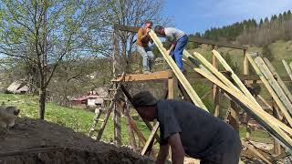 Life in a mountain village offgrid building a new outbuilding and a solar power plant [upl. by Mushro]