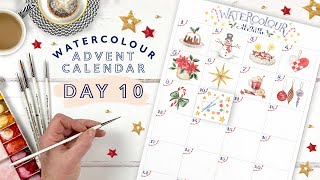 Watercolour Advent Calendar Day 10 [upl. by Latsyrd]