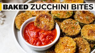 ZUCCHINI CHIPS  baked amp breaded healthy snack idea [upl. by Enaled]