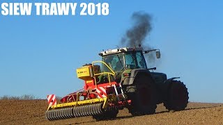 Siew Trawy z Firmą ADIAGRO o Zachodzie Słońca☆2018 ☆Fendt 816 ☆Usługi ☆Fendt Zdrowy Wydech㋡ [upl. by Lilas871]