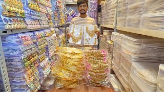 Chickpet Bangalore Wholesale Jewellery Shop 10RsEarringsVaddanamTempleBridal JewelleryShopping [upl. by Aisyat]