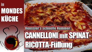 CANNELLONI mit SPINATRICOTTAFüllung à la Hensslers Schnelle Nummer  in Mondes Küche [upl. by Jehoash]