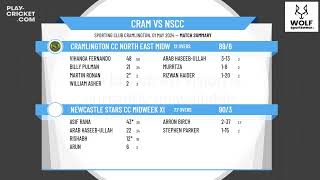 Cramlington CC North East Midweek XI v Newcastle Stars CC Midweek XI [upl. by Nortyad]