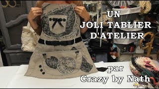 Joli tablier datelier en jeans recyclé [upl. by Lenahtan]