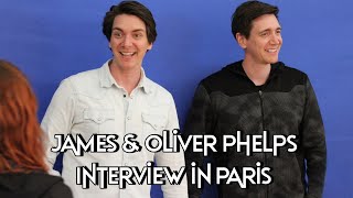 James and Oliver Phelps interview at Enter the Wizarding World Paris [upl. by Maxantia812]