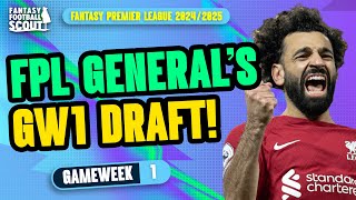 FPL GENERALS GW1 DRAFT 💥  3 x Top 500 😱  Fantasy Premier League Tips 202425 [upl. by Eisler]