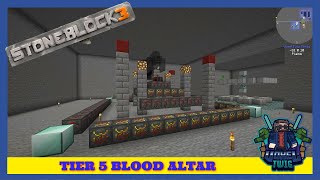 StoneBlock 3  Ep 23  Tier 5 Blood Altar amp Demonite Obtained [upl. by Trinl47]