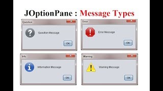 JOptionpane message dialog types in Java Swing [upl. by Delinda]