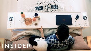 Table Lets You Work And Eat In Bed [upl. by Ecnahoy]