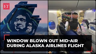 Window and fuselage blown out midair during Alaska Airlines Flight forcing emergency landing [upl. by Akienaj]