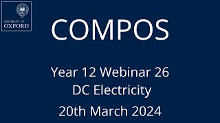 COMPOS Y12 Webinar 26 [upl. by Ahsiak]