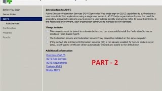 Server 2008  Installation and configuration of AD federation services in Windows 2008  PART 2 [upl. by Walke]