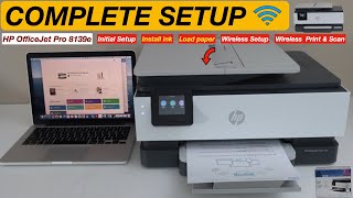 HP OfficeJet Pro 8139e Setup Using Display Install Ink Load Paper Align Wireless Setup amp Review [upl. by Llenehc]