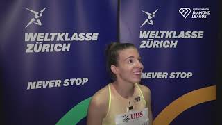 Susanne Goglwalli Finishes 2nd in Weltlkasse Zurich Diamond League 400m Interview [upl. by Haslett233]