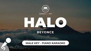 Halo  Beyonce Male Key  Piano Karaoke [upl. by Eimareg]