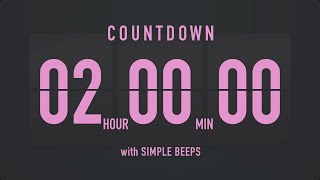 2 Hours Countdown Flip Clock Timer  Simple Beeps 💕🖤 [upl. by Bryant]