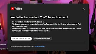 YouTube Blockiert Werbeblocker  Lösung amp Klartext über YT Premium [upl. by Biles]