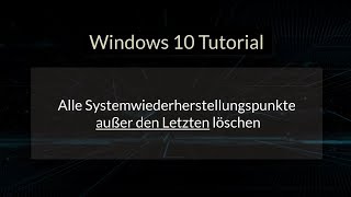 Alle Systemwiederherstellungspunkte außer den letzten Systemwiederherstellungspunkt löschen [upl. by Bultman]